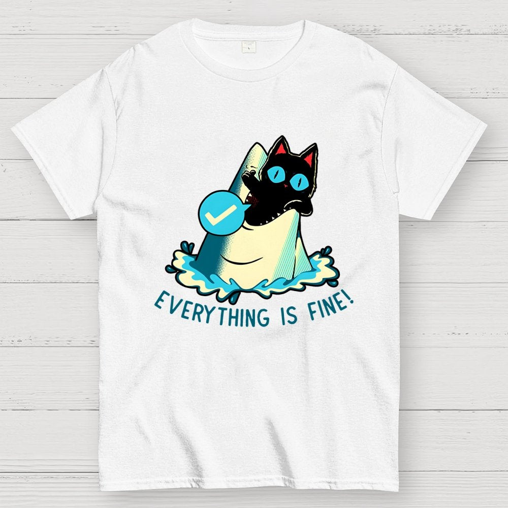 Everything Is Fine! Cat Geek T-Shirt