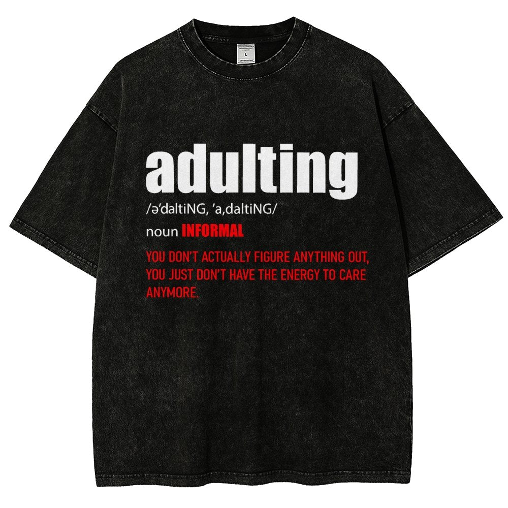 ADULTING Vintage Distressed T-shirt