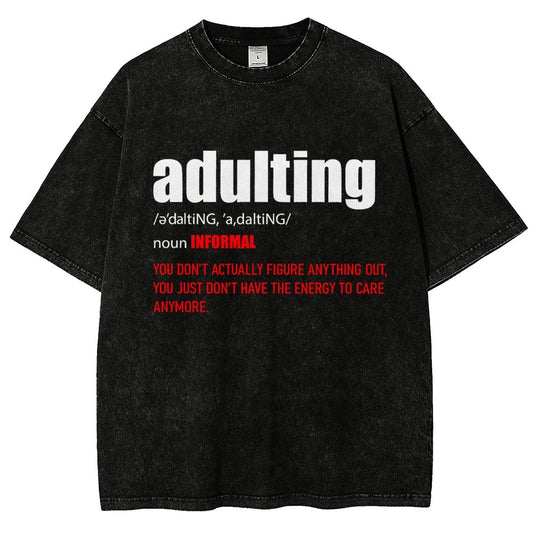 ADULTING Vintage Distressed T-shirt