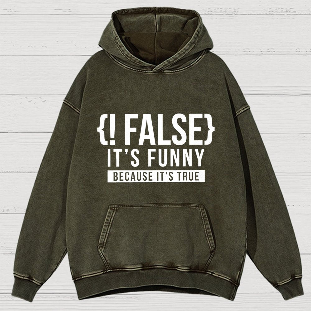 !False Programmer Coding Code Coder Vintage Distressed Hoodie