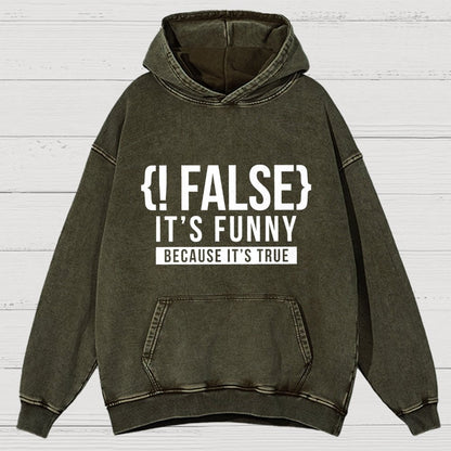 !False Programmer Coding Code Coder Vintage Distressed Hoodie
