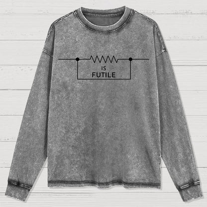 Funny Engineer Resistor Geek Science Washed Long Sleeve Tee