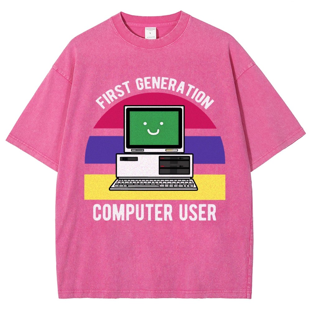 First Generation Computer User Vintage Distressed T-shirt