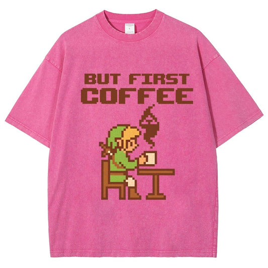 But First Coffee Vintage Distressed T-shirt