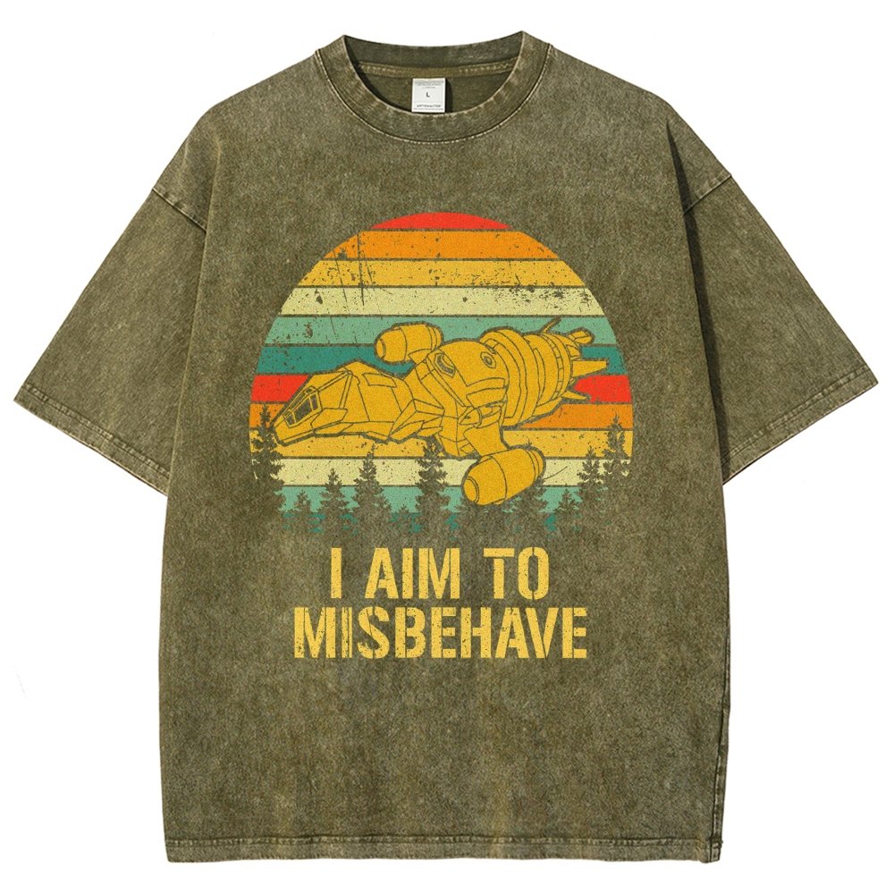 I Aim To Misbehave Vintage Distressed T-shirt