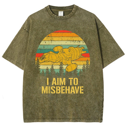 I Aim To Misbehave Vintage Distressed T-shirt