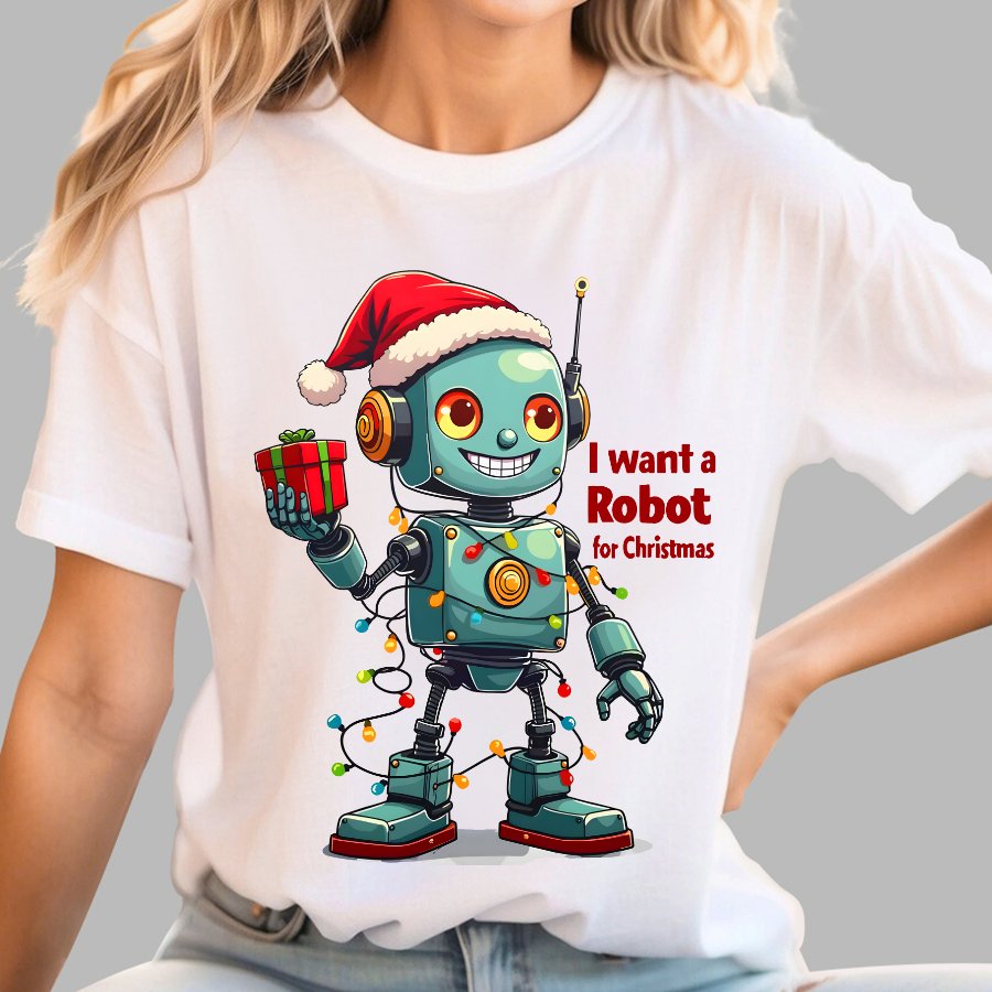 I Want A Robot For Christmas Geek T-Shirt