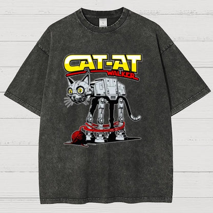 Funny Cat-at Walker,Cat Geeky Vintage Distressed T-shirt