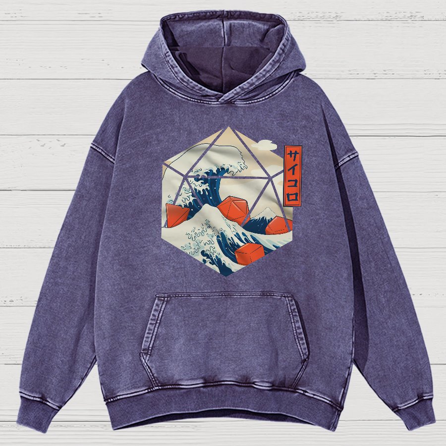 Fibonacci Wave Science Dice Vintage Distressed Hoodie