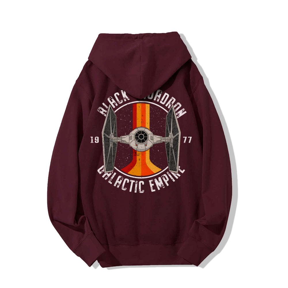 Vintage Squadron Printed Back Unisex Cotton Hoodie