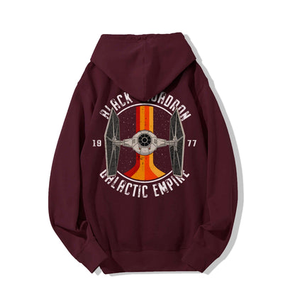 Vintage Squadron Printed Back Unisex Cotton Hoodie