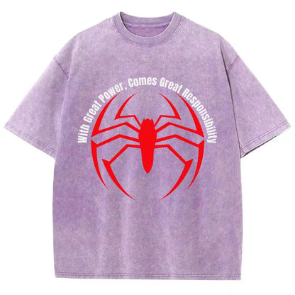 With Great Power Comes Great Responsibility Vintage Distressed T-shirt