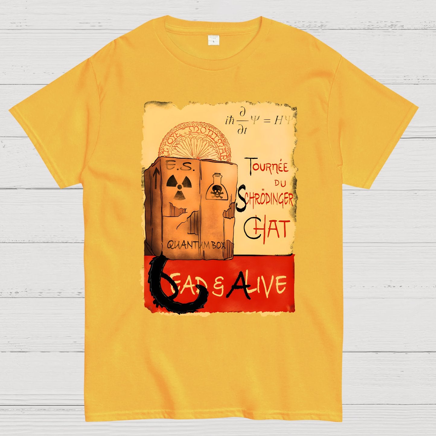 Tournee Du Schrodinger Chat Geek T-Shirt