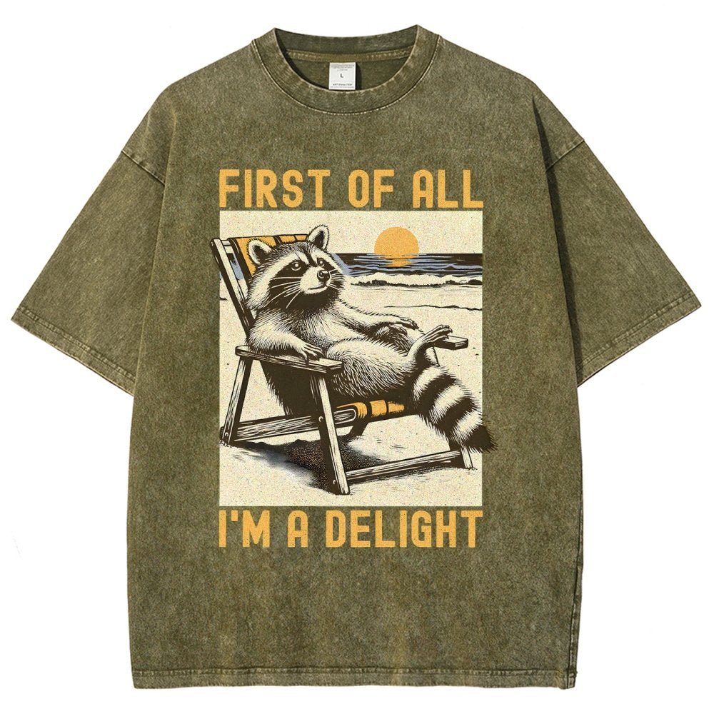 First Of All I'm A Delight Sarcastic Vintage Distressed T-shirt