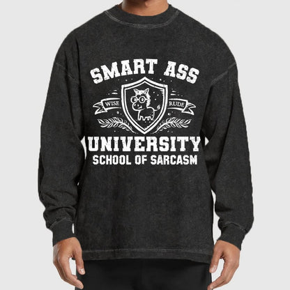 Smart Ass University Washed Long Sleeve Tee