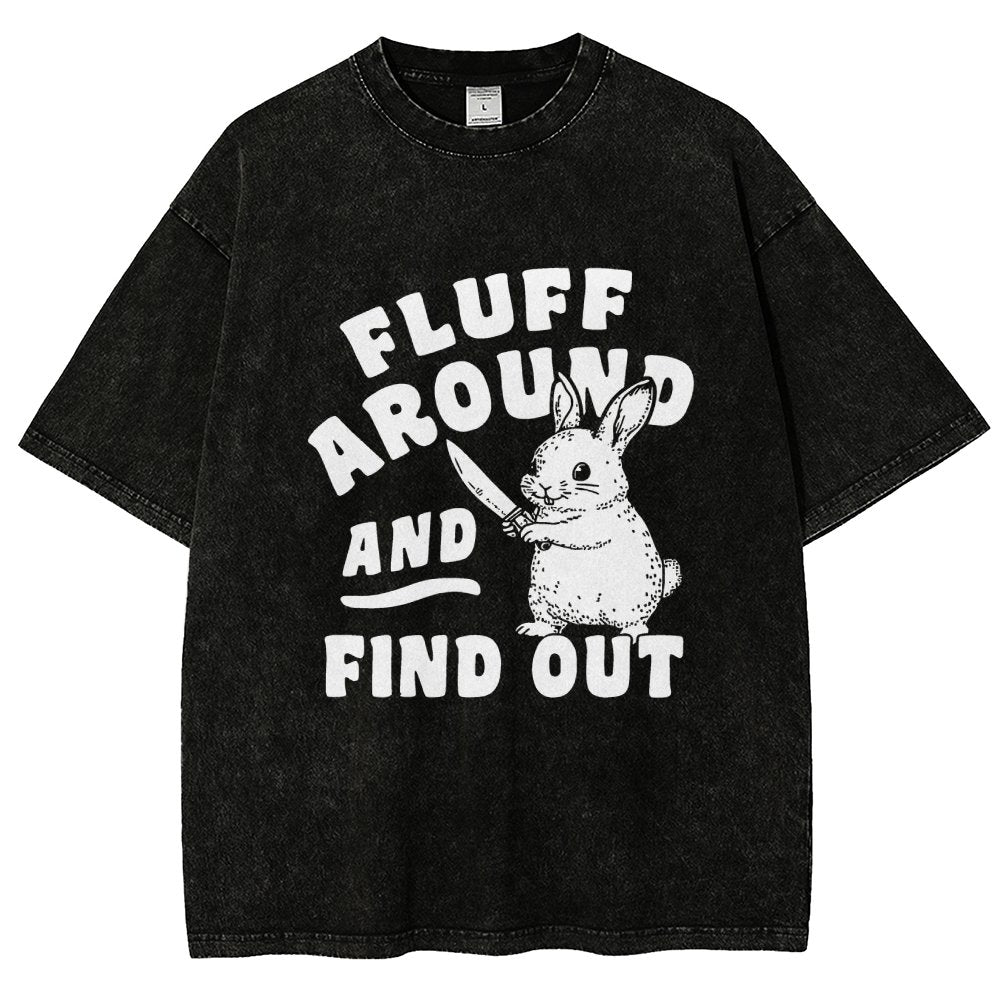 Fluff Around And Find Out Rabbit Vintage Distressed T-shirt