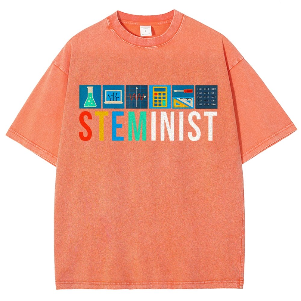 Steminist Science Technology Engineering Math STEM Vintage Distressed T-shirt