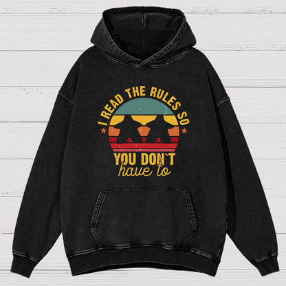 I Read The Rules So You Don't Have To ,Board Game Vintage Distressed Hoodie