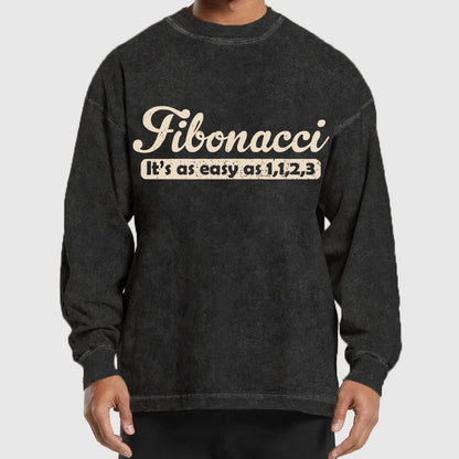 Fibonacci Funny Math Washed Long Sleeve Tee
