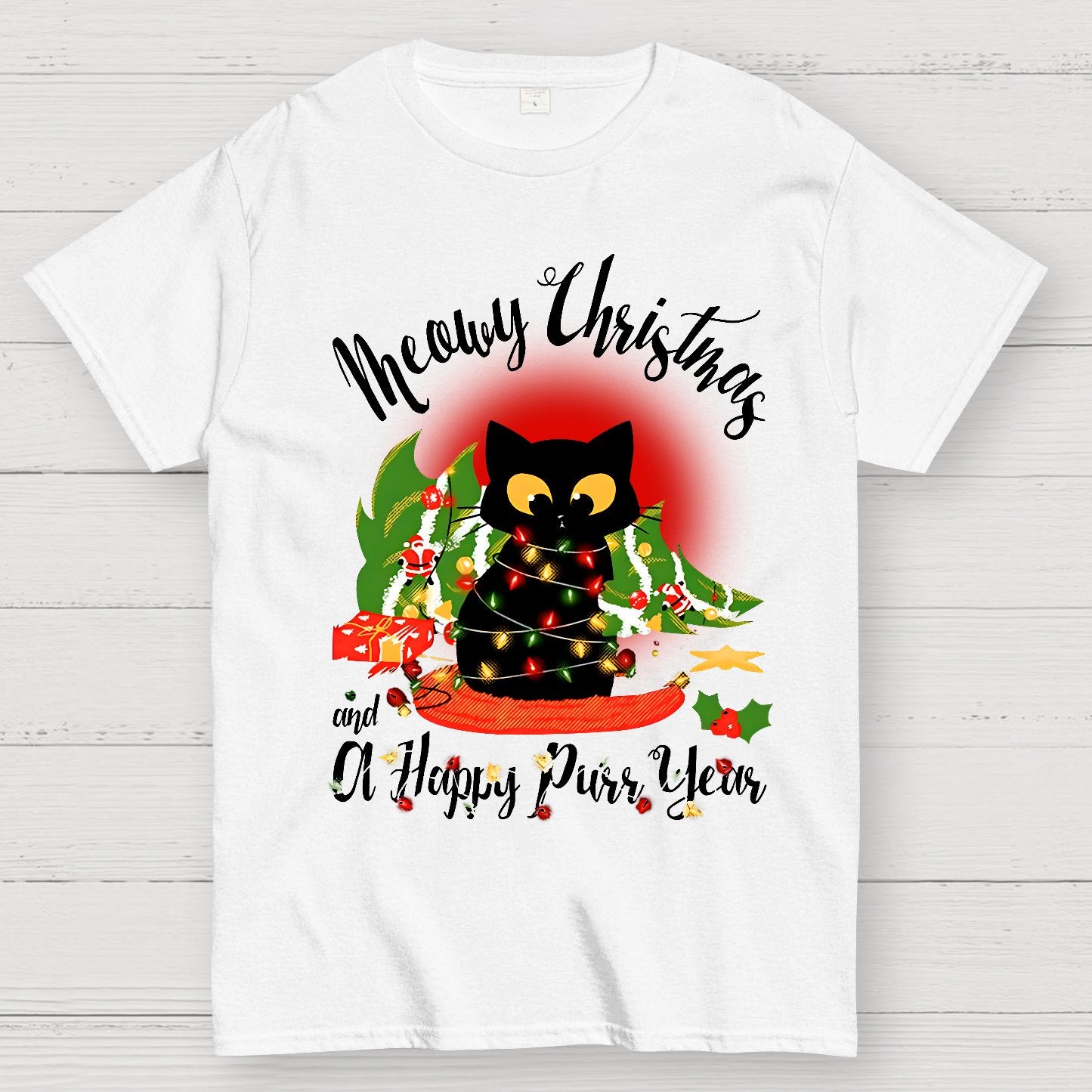 Happy Purr Year Christmas Geek T-Shirt