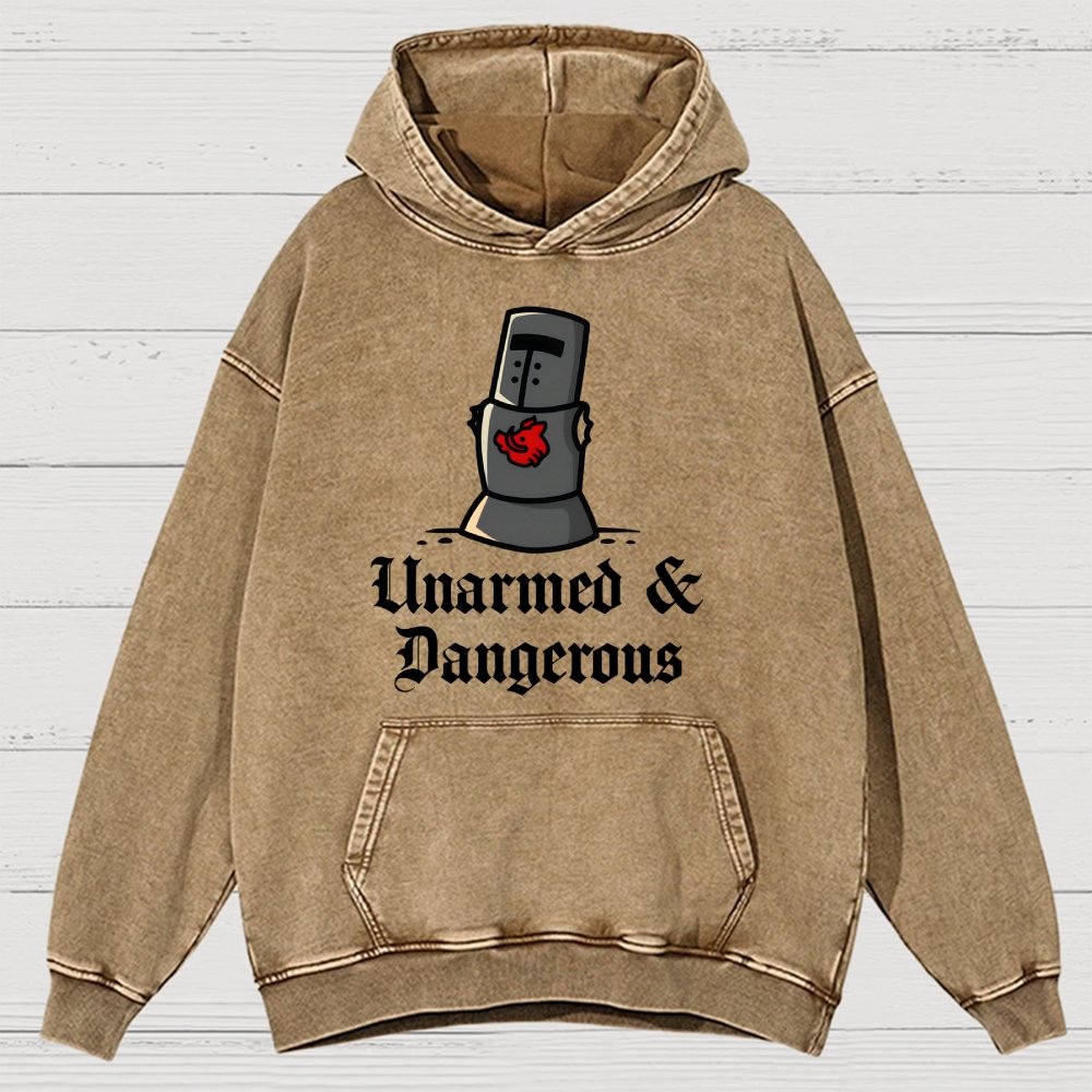 Unarmed And Dangerous Vintage Distressed Hoodie