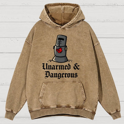 Unarmed And Dangerous Vintage Distressed Hoodie