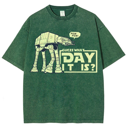 Pew Pew！Guess What Day It Is？ Vintage Distressed T-shirt