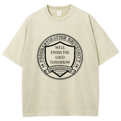 Procrastination University Logo Vintage Distressed T-shirt
