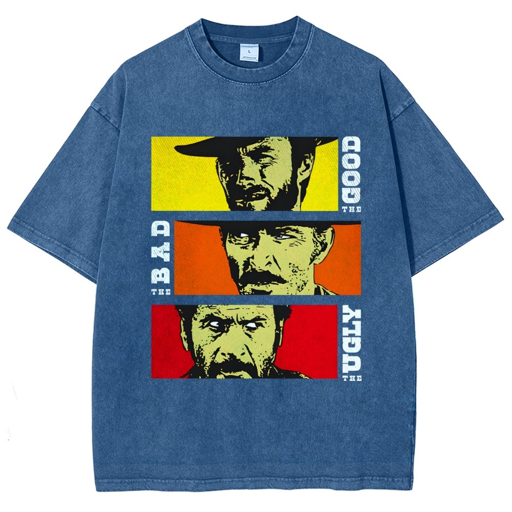 The Good The Bad The Ugly Cat   Vintage Distressed T-shirt