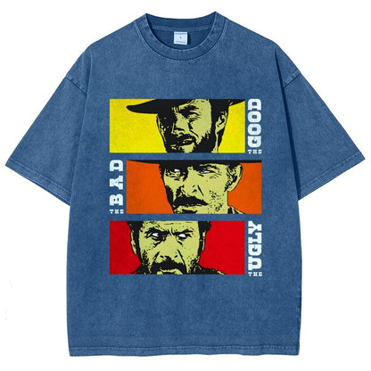 The Good The Bad The Ugly Cat   Vintage Distressed T-shirt