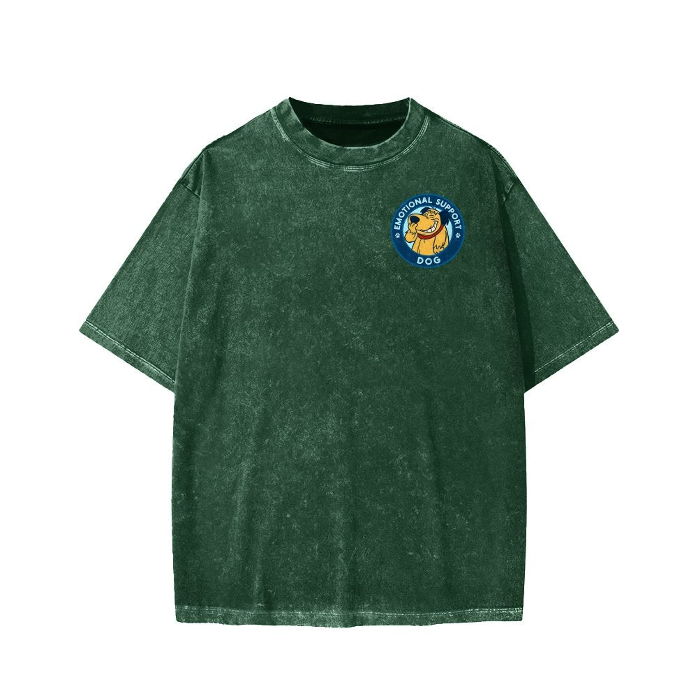 Dog Support Or Not? Front And Back Printing Washed T-shirt