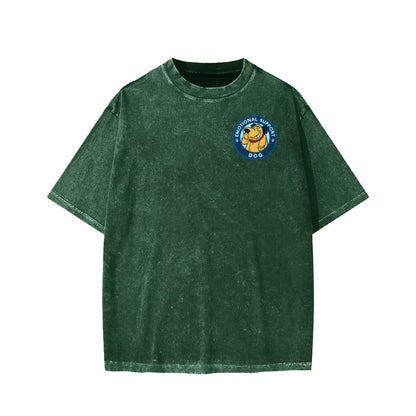Dog Support Or Not? Front And Back Printing Washed T-shirt