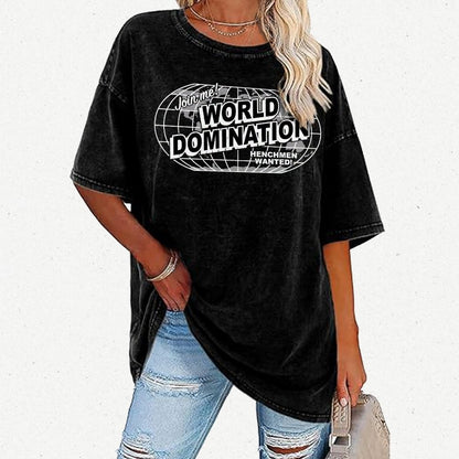 Ask Me About My Plans for World Domination Vintage Distressed T-shirt