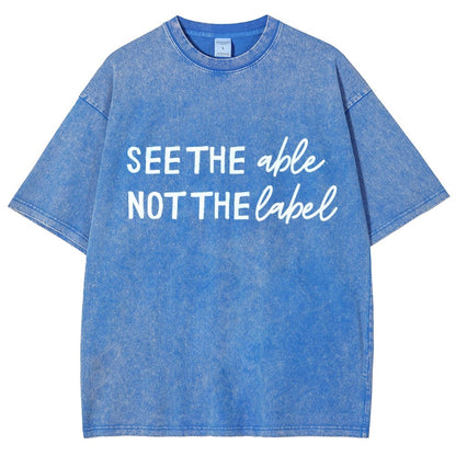 See the Able Not the Label Autism Vintage Distressed T-shirt