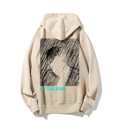 Like Tears In Rain Geek Printed Back Cotton Hoodie