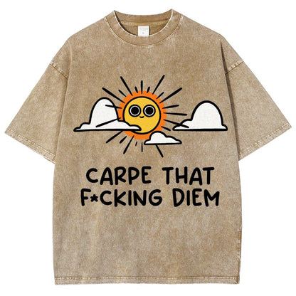 Carpe Diem Vintage Distressed T-shirt