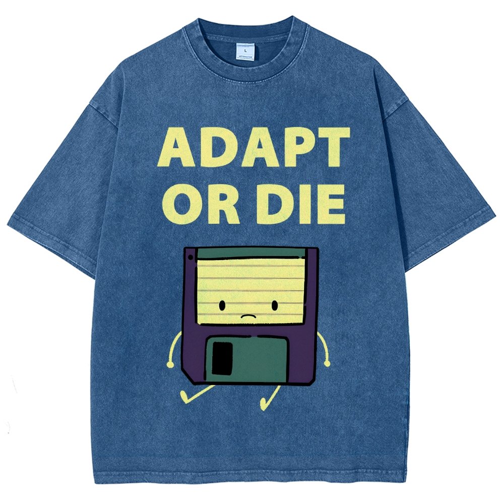 Adapt or Die Floppy Disk Vintage Distressed T-shirt