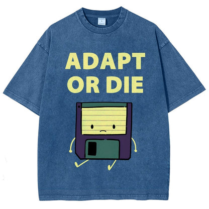 Adapt or Die Floppy Disk Vintage Distressed T-shirt