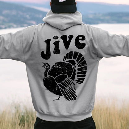 Jive Turkey Printed Back Unisex Cotton Hoodie