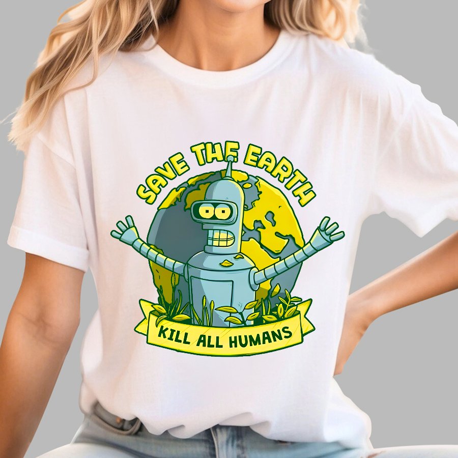 Save The Earth Kill All Humans Geek T-Shirt