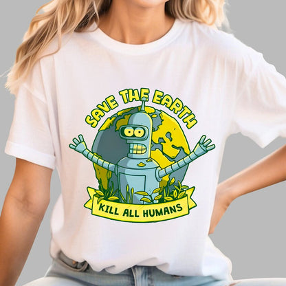 Save The Earth Kill All Humans Geek T-Shirt