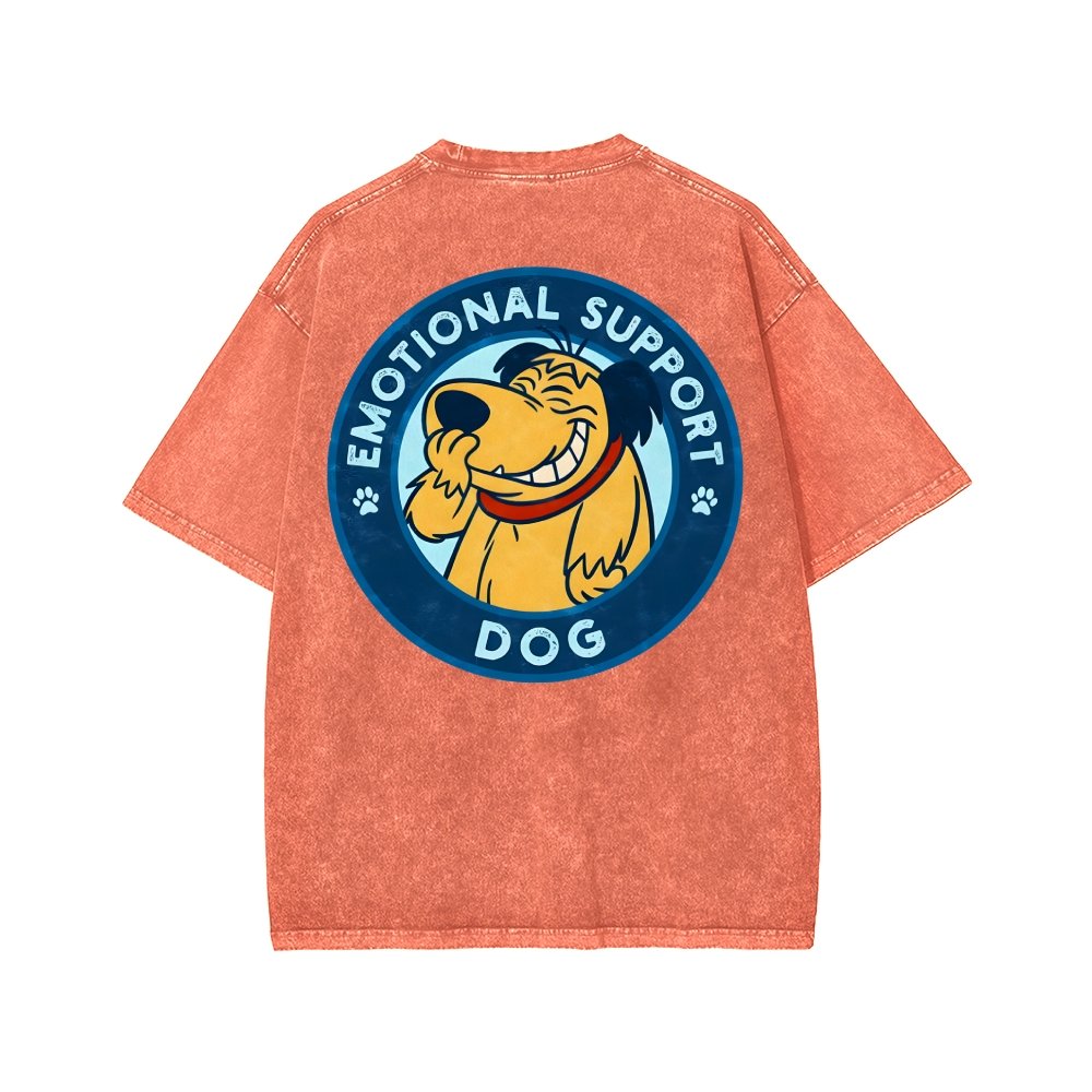 Dog Support Or Not? Front And Back Printing Washed T-shirt