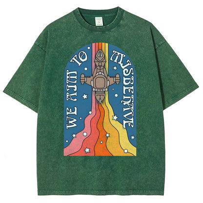 Psychedelic Aim to Misbehave Vintage Distressed T-shirt