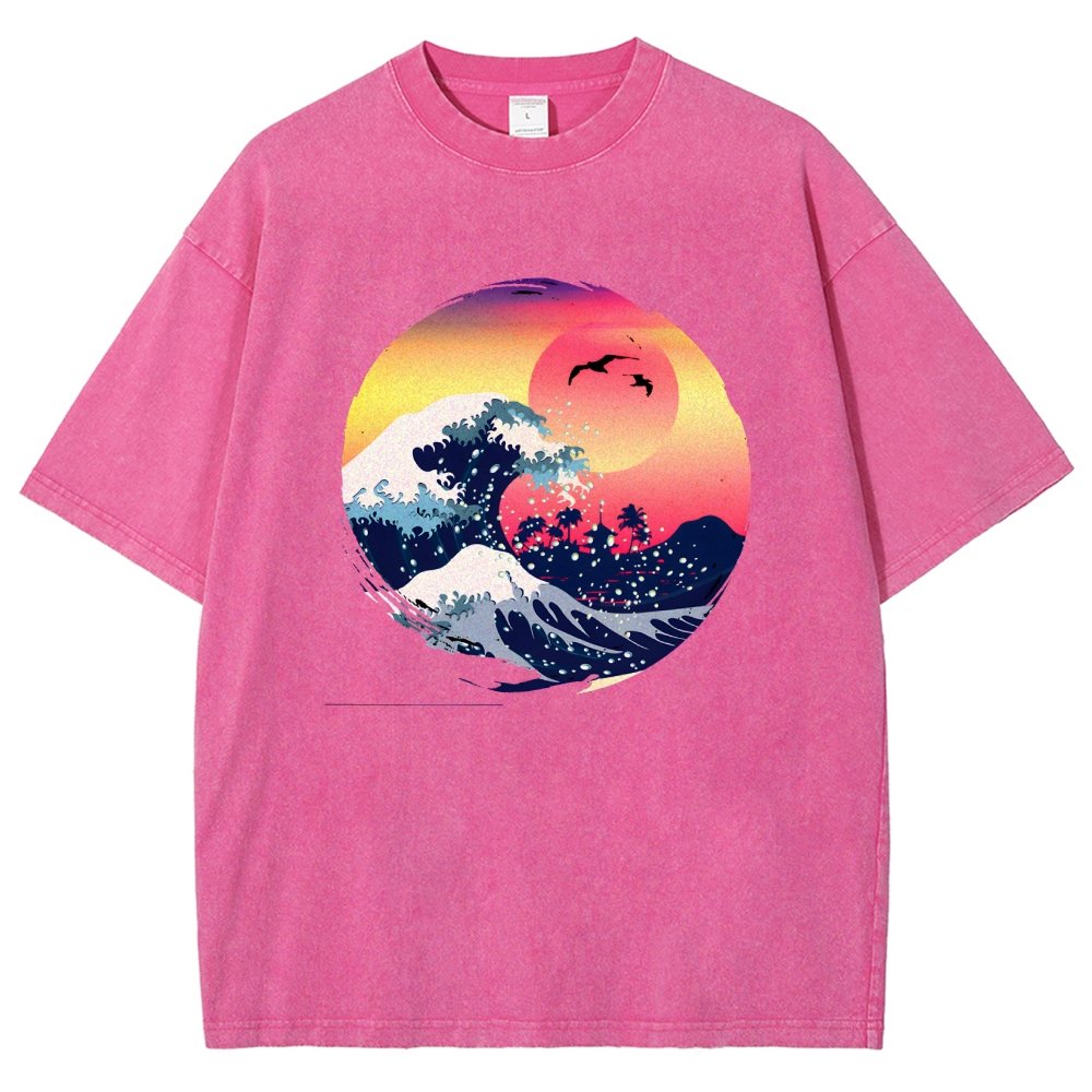 The Great Waves Vintage Distressed T-shirt