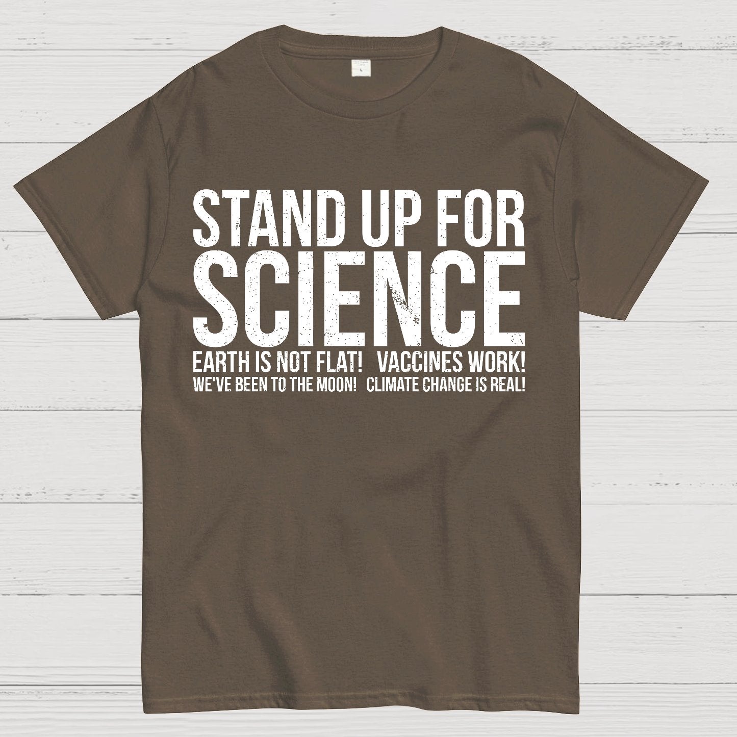 Earth Is Not Flat Stand Up For Science Geek T-Shirt