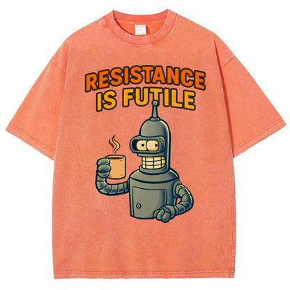 Funny Robot Coffee Design – Opposing Is Hopeless Vintage Distressed T-shirt