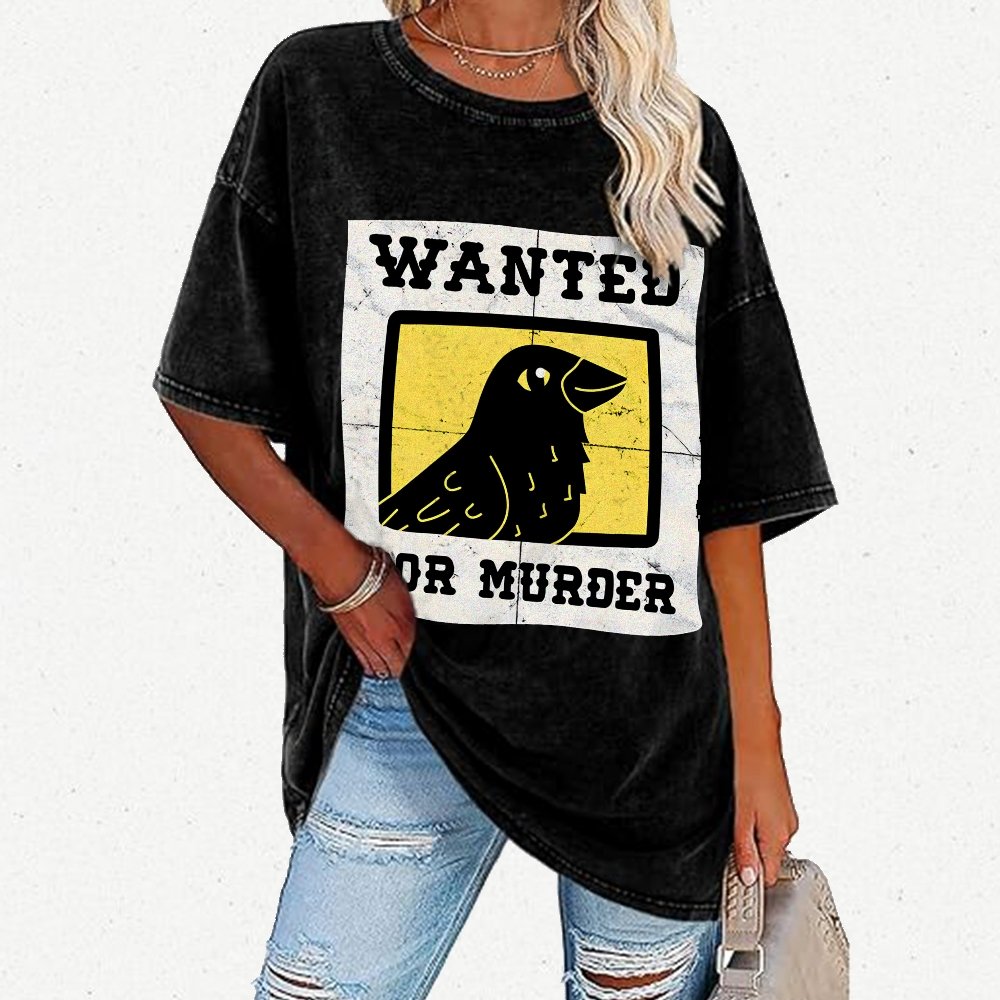 Crows Wanted Vintage Distressed T-shirt
