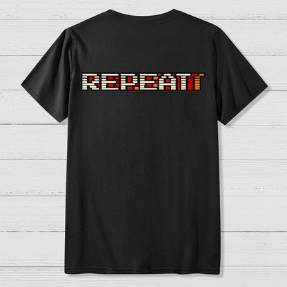 Eat Sleep Game Repeat  Front And Back Printing Geek T-Shirt