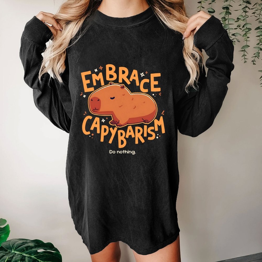 Capybarism Washed Long Sleeve Tee