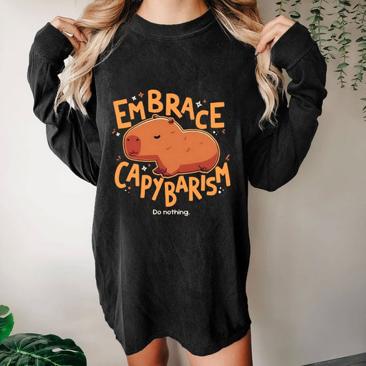 Capybarism Washed Long Sleeve Tee